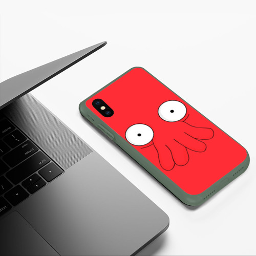 Чехол для iPhone XS Max матовый Zoidberg, цвет темно-зеленый - фото 5