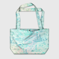 Пляжная сумка 3D Лазурные корабли