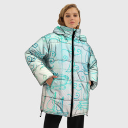 Женская зимняя куртка Oversize Лазурные корабли - фото 2