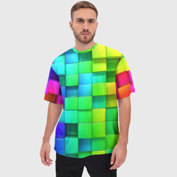 Мужская футболка oversize 3D Кубики - фото 2