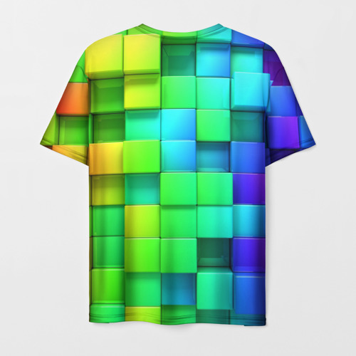 Мужская футболка 3D Кубики, цвет 3D печать - фото 2