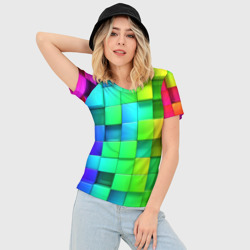 Женская футболка 3D Slim Кубики - фото 2