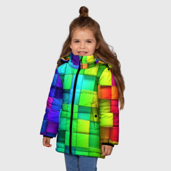 Зимняя куртка для девочек 3D Кубики - фото 2
