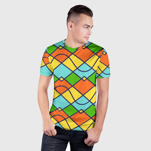 Мужская футболка 3D Slim Цветные волны - фото 3