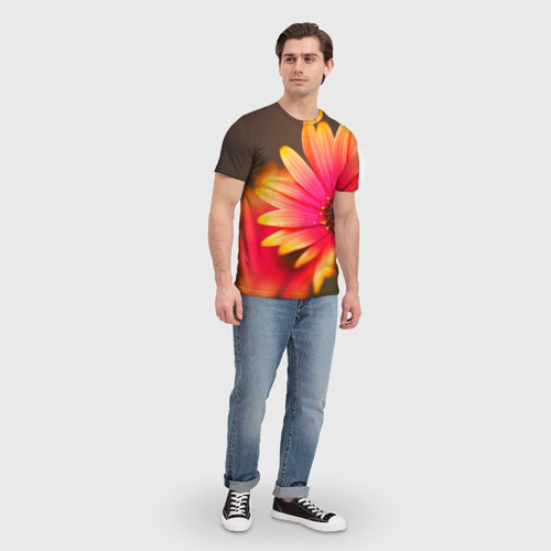Мужская футболка 3D Цветы, цвет 3D печать - фото 5