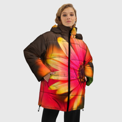 Женская зимняя куртка Oversize Цветы - фото 2