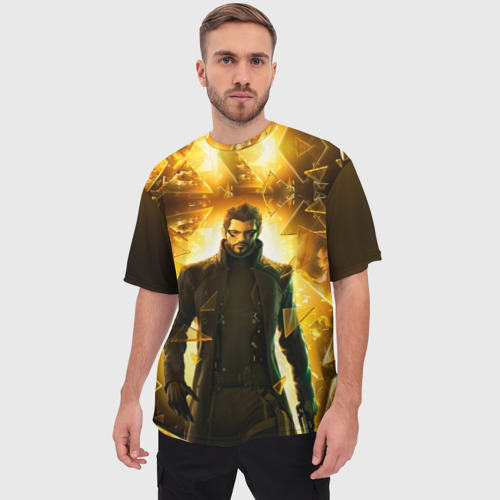 Мужская футболка oversize 3D Deus Ex, цвет 3D печать - фото 3