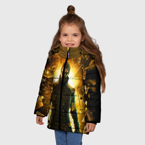 Зимняя куртка для девочек 3D Deus Ex, цвет светло-серый - фото 3