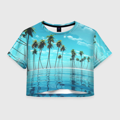 Женская футболка Crop-top 3D Фиджи, цвет 3D печать