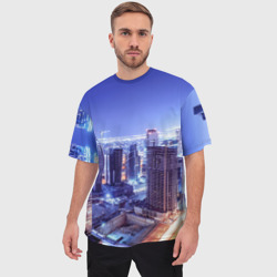 Мужская футболка oversize 3D Ночной Дубай - фото 2