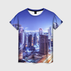 Женская футболка 3D Ночной Дубай
