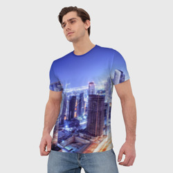 Мужская футболка 3D Ночной Дубай - фото 2