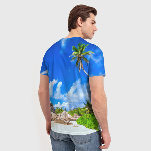 Мужская футболка 3D с принтом Сейшельские острова, вид сзади #2