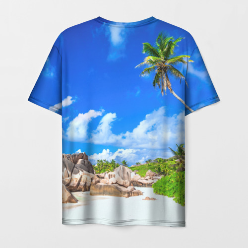 Мужская футболка 3D с принтом Сейшельские острова, вид сзади #1