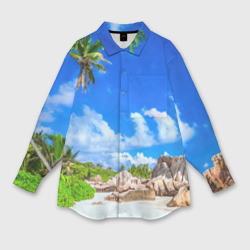 Мужская рубашка oversize 3D Сейшельские острова