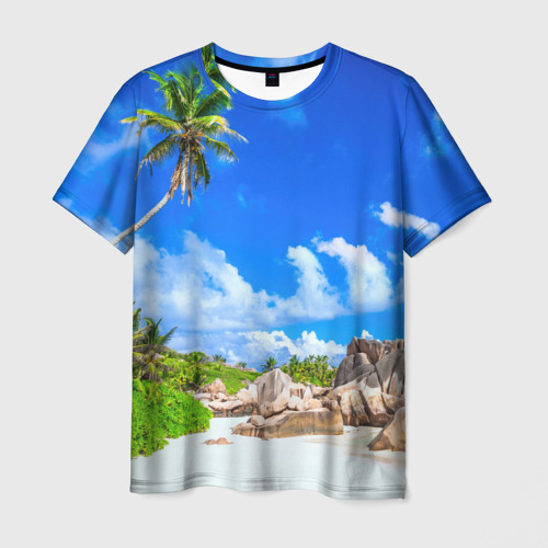 Мужская футболка 3D с принтом Сейшельские острова, вид спереди #2