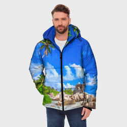 Мужская зимняя куртка 3D Сейшельские острова - фото 2