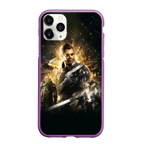 Чехол для iPhone 11 Pro Max матовый Deus Ex: Mankind Divided, цвет фиолетовый