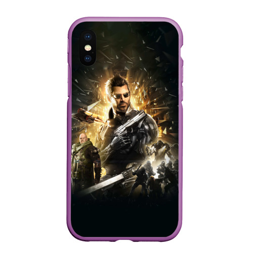 Чехол для iPhone XS Max матовый Deus Ex: Mankind Divided, цвет фиолетовый