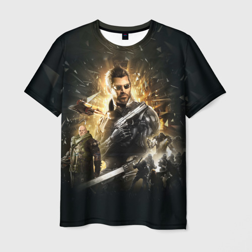 Мужская футболка с принтом Deus Ex: Mankind Divided, вид спереди №1