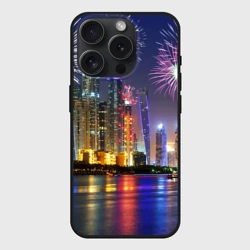 Чехол силиконовый для Apple iPhone 15 Pro матовый Салют в Дубае