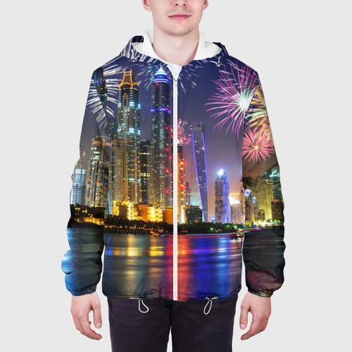 Мужская куртка 3D Салют в Дубае, цвет 3D печать - фото 4