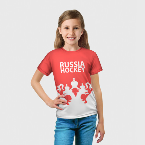 Детская футболка 3D Russia Hockey, цвет 3D печать - фото 5