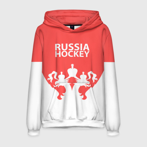 Мужская толстовка 3D Russia Hockey, цвет белый