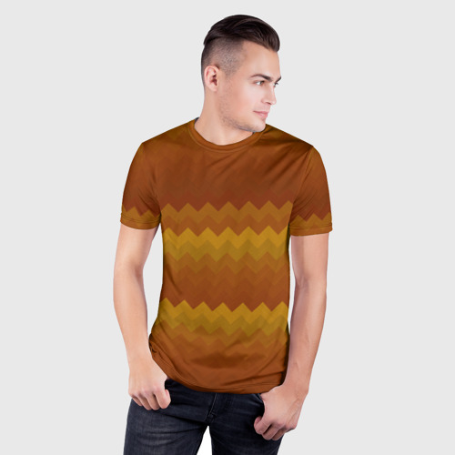 Мужская футболка 3D Slim Плетение, цвет 3D печать - фото 3