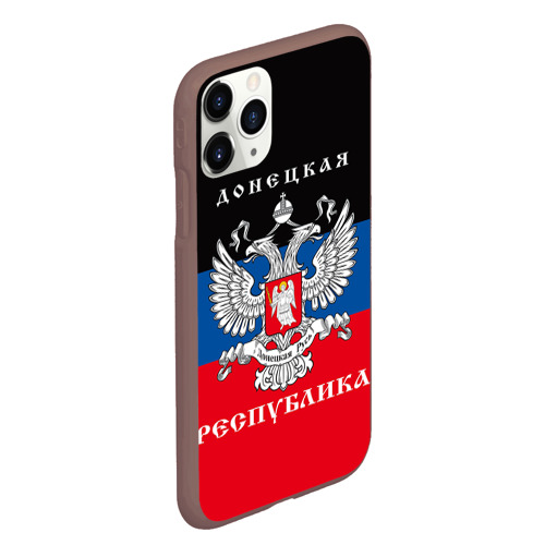 Чехол для iPhone 11 Pro Max матовый Донецкая народная республика, цвет коричневый - фото 3