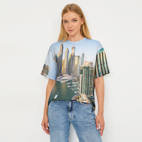 Женская футболка oversize 3D Dubai, цвет 3D печать - фото 5