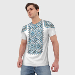 Мужская футболка 3D Вышиванка  узор геометрический - фото 2