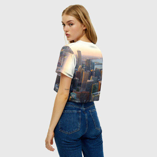 Женская футболка Crop-top 3D Нью-Йорк, цвет 3D печать - фото 5