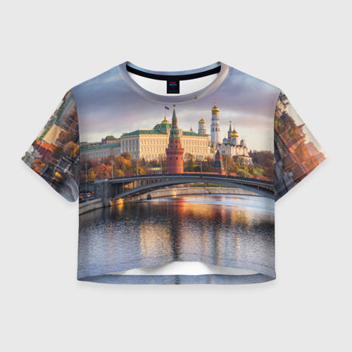 Женская футболка Crop-top 3D Россия