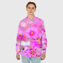 Мужская рубашка oversize 3D Цветы - фото 2