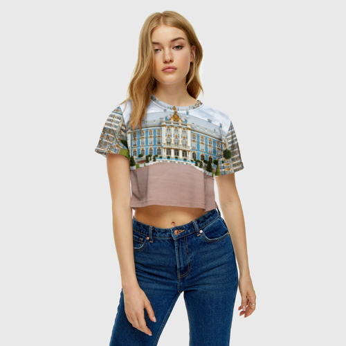 Женская футболка Crop-top 3D Санкт-Петербург - фото 3