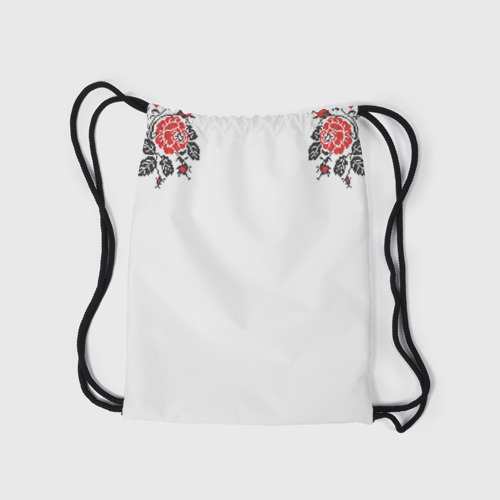Рюкзак-мешок 3D Вышиванка - красные розы - фото 7