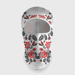 Балаклава 3D Вышиванка - красные розы