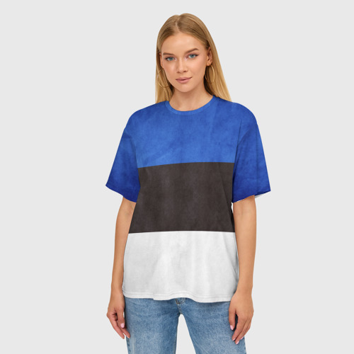Женская футболка oversize 3D Эстония, цвет 3D печать - фото 3
