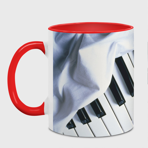 Кружка с полной запечаткой Клавиши, цвет белый + красный - фото 2
