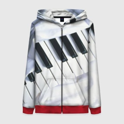 Женская толстовка 3D на молнии Клавиши