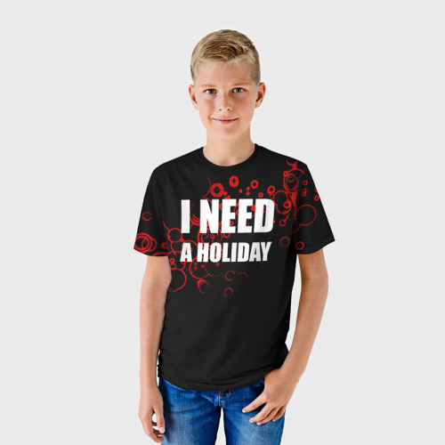 Детская футболка 3D Мне нужен праздник, цвет 3D печать - фото 3