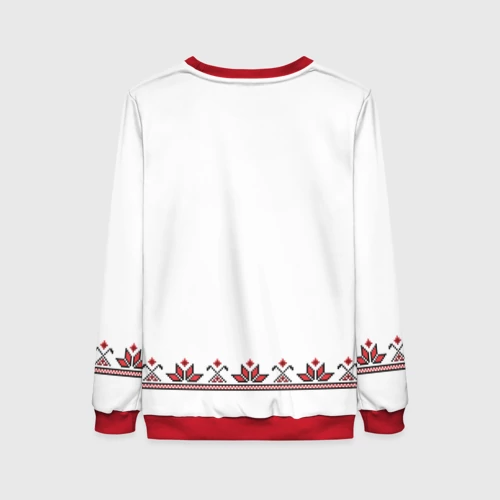 Женский свитшот 3D с принтом Вышиванка класссическая, вид сзади #1