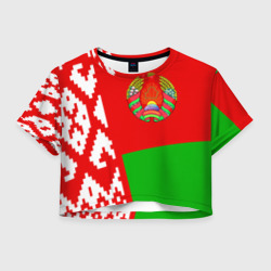 Женская футболка Crop-top 3D Беларусь 2