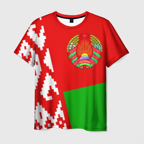 Мужская футболка с принтом Беларусь 2, вид спереди №1