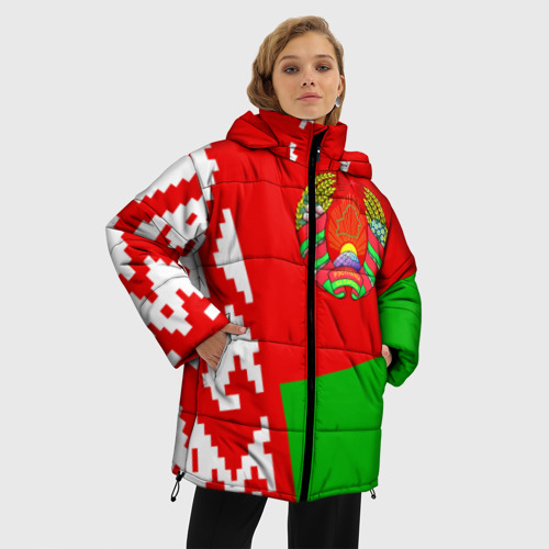 Женская зимняя куртка Oversize Беларусь 2, цвет светло-серый - фото 3