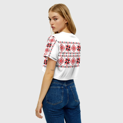 Женская футболка Crop-top 3D Вышивка 47 - фото 5