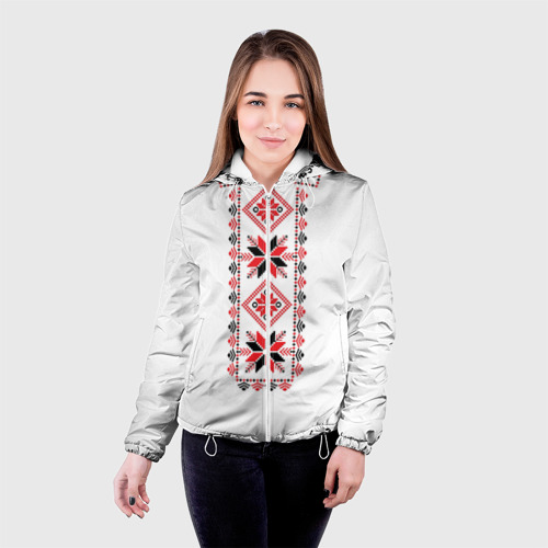Женская куртка 3D Вышивка 48, цвет белый - фото 3
