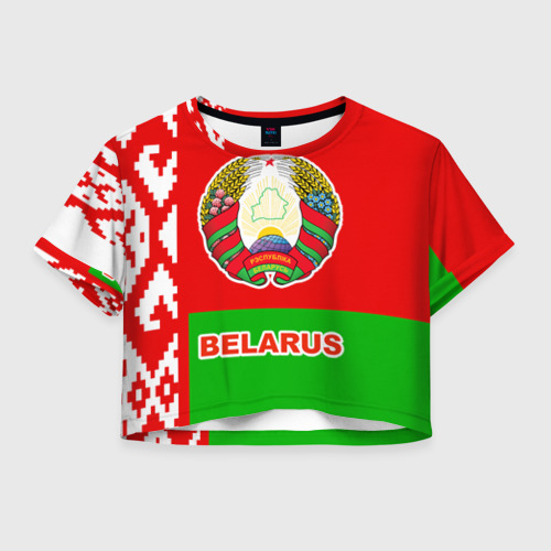 Женская футболка Crop-top 3D Belarus 5