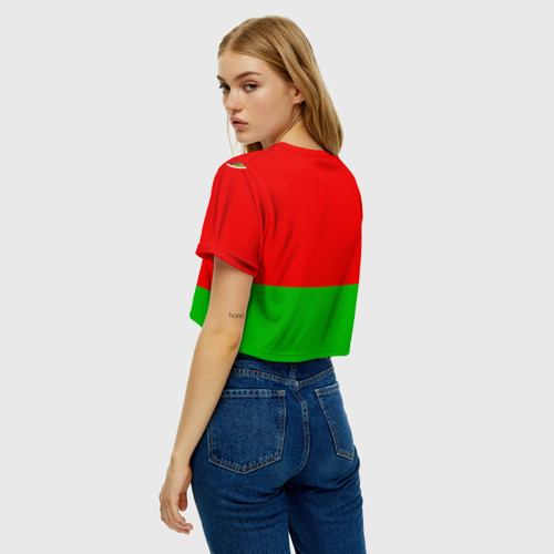 Женская футболка Crop-top 3D Belarus 5, цвет 3D печать - фото 5